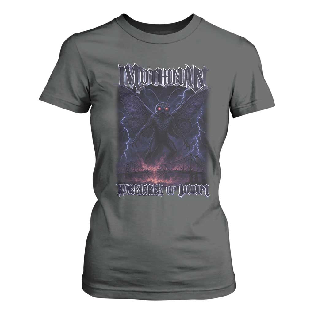 Mothman T Shirt For Women Black Bridge Folk Horror Cryptid Fan TS10 Dark Heather Print Your Wear