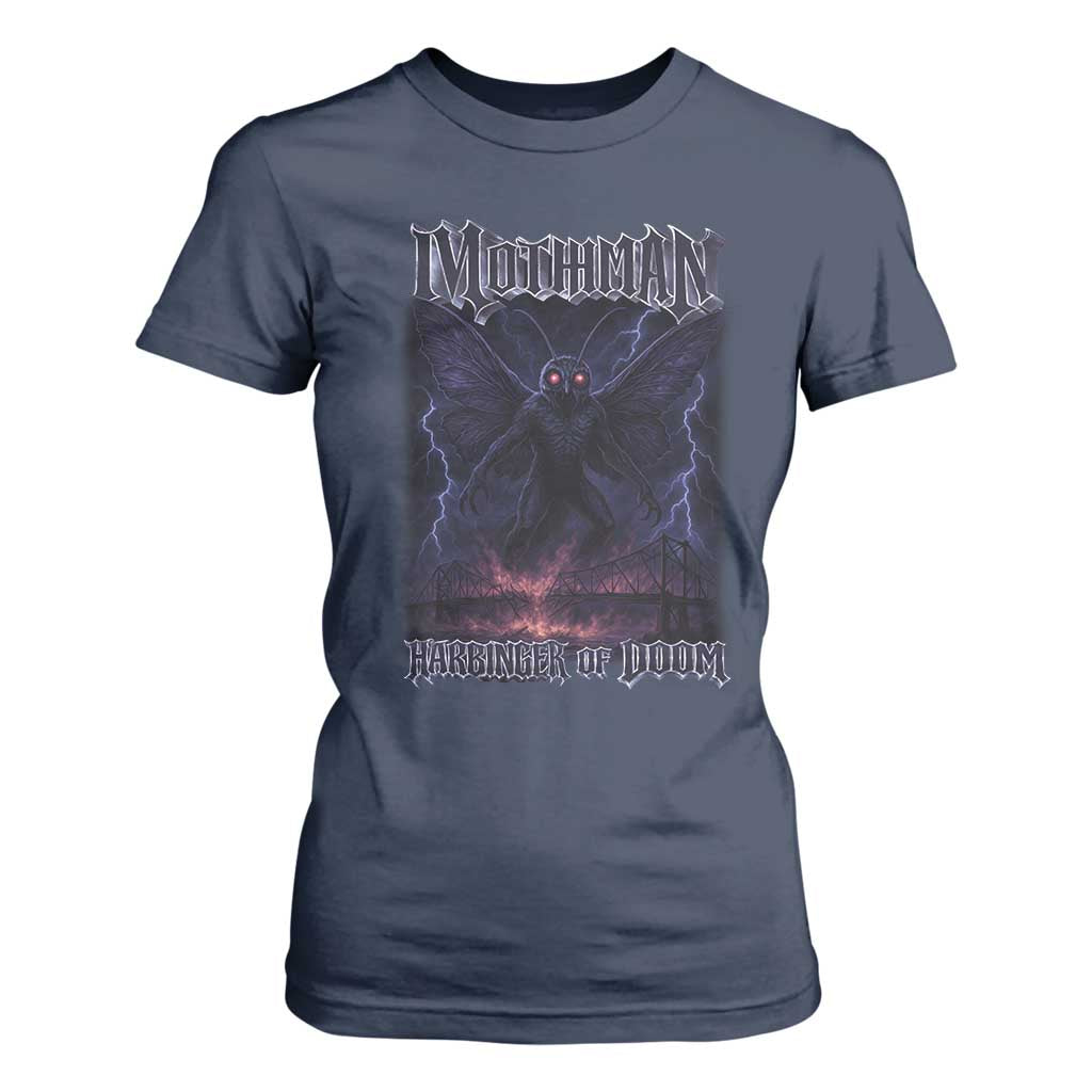 Mothman T Shirt For Women Black Bridge Folk Horror Cryptid Fan TS10 Navy Print Your Wear