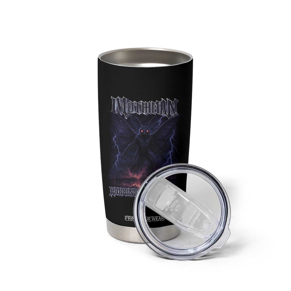 Mothman Tumbler Cup Black Bridge Folk Horror Cryptid Fan TS10 Print Your Wear