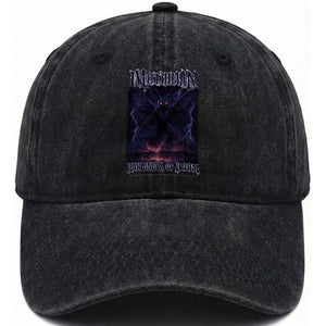 Mothman Washed Cotton Baseball Cap Black Bridge Folk Horror Cryptid Fan TS10 Print Your Wear