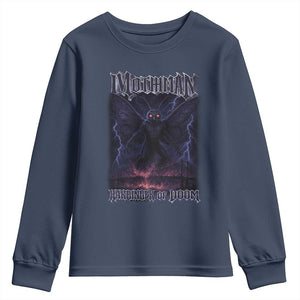 Mothman Youth Sweatshirt Black Bridge Folk Horror Cryptid Fan TS10 Navy Print Your Wear