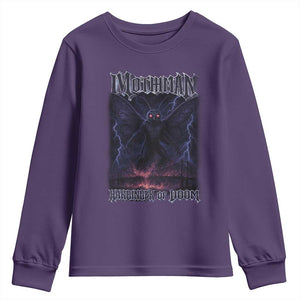 Mothman Youth Sweatshirt Black Bridge Folk Horror Cryptid Fan TS10 Purple Print Your Wear