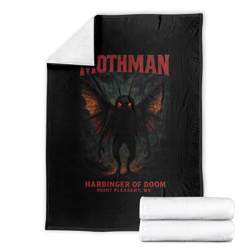 Mothman Throw Blanket Horror Harbinger of Doom Urban Myth Cryptid Creature TS10 Black Print Your Wear