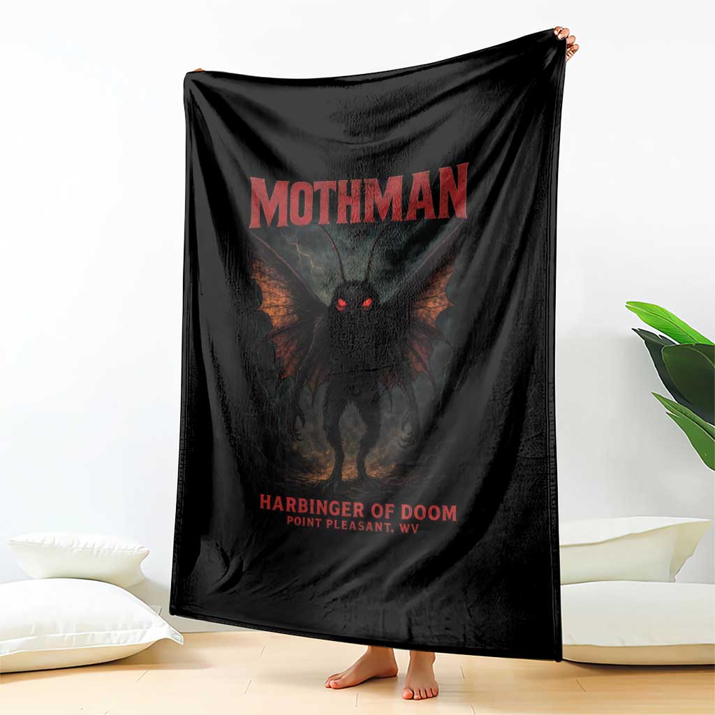Mothman Throw Blanket Horror Harbinger of Doom Urban Myth Cryptid Creature TS10 Print Your Wear