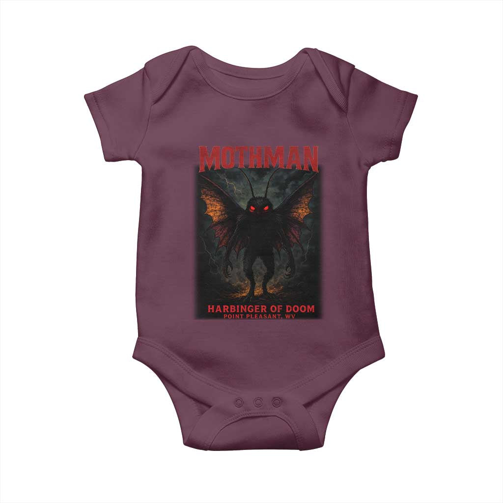 Mothman Baby Onesie Horror Harbinger of Doom Urban Myth Cryptid Creature TS10 Maroon Print Your Wear