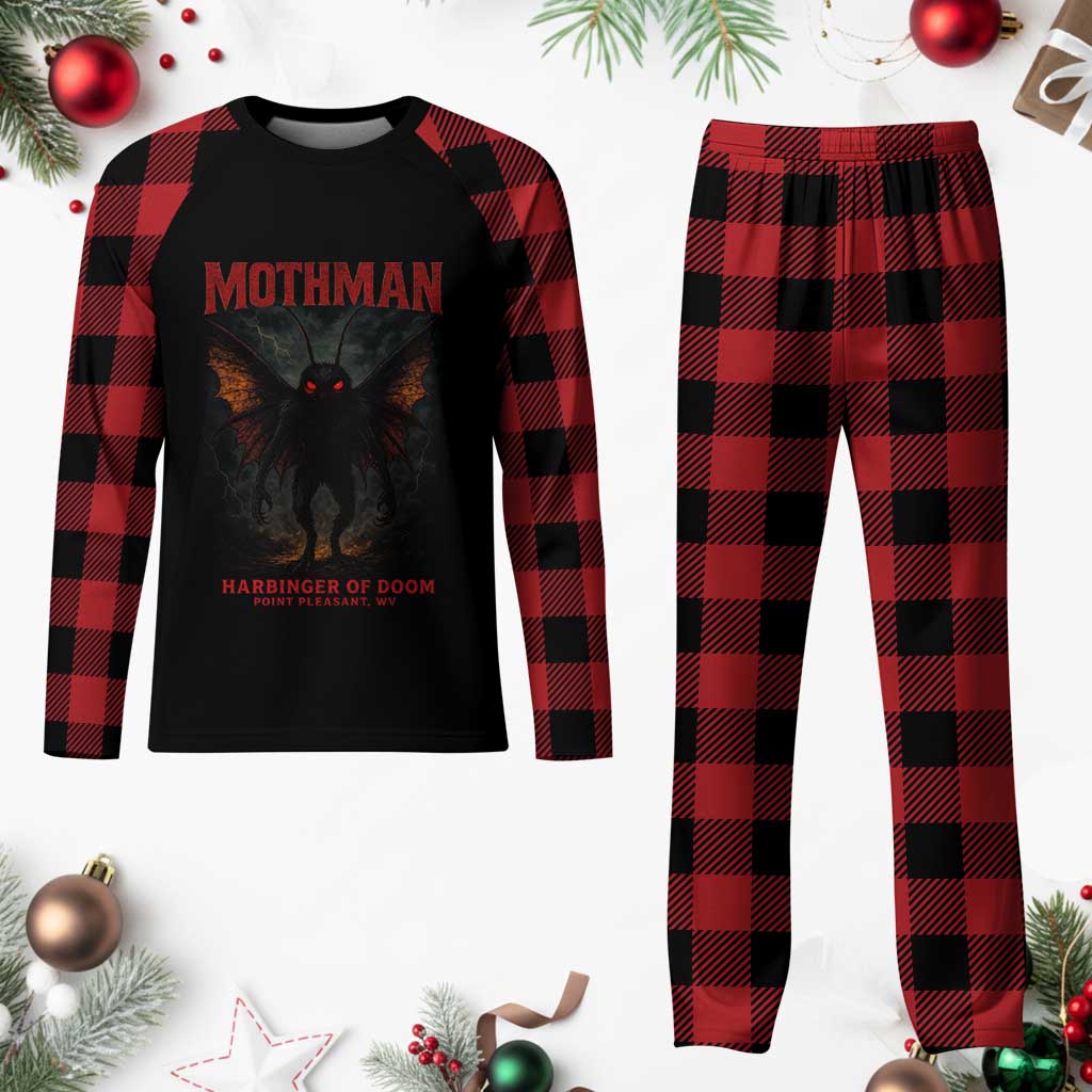 Mothman Plaid Pajama Set Horror Harbinger of Doom Urban Myth Cryptid Creature TS10 Buffalo Plaid Print Your Wear