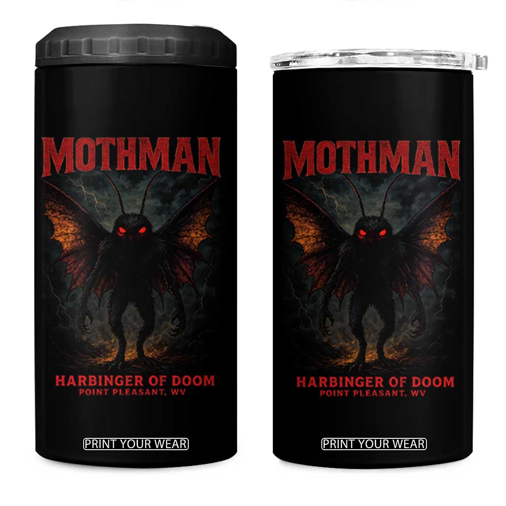 Mothman 4 in 1 Can Cooler Tumbler Horror Harbinger of Doom Urban Myth Cryptid Creature TS10 One Size: 16 oz Black Print Your Wear