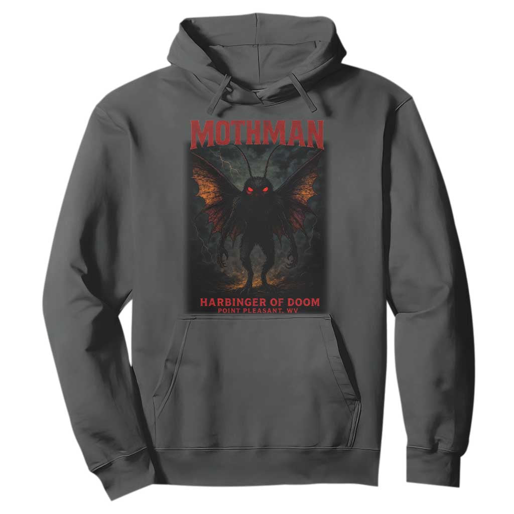 Mothman Hoodie Horror Harbinger of Doom Urban Myth Cryptid Creature TS10 Dark Heather Print Your Wear