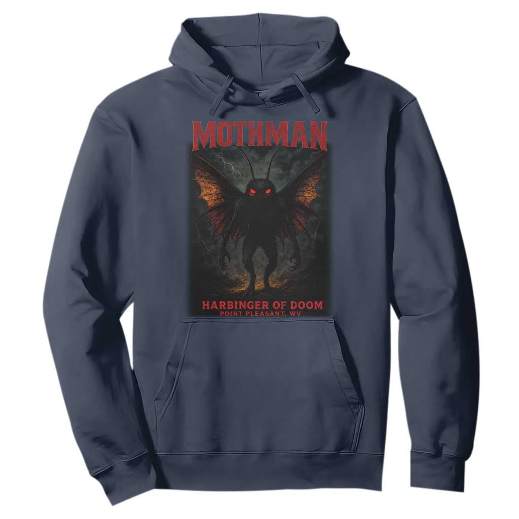 Mothman Hoodie Horror Harbinger of Doom Urban Myth Cryptid Creature TS10 Navy Print Your Wear