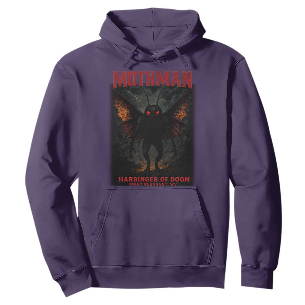Mothman Hoodie Horror Harbinger of Doom Urban Myth Cryptid Creature TS10 Purple Print Your Wear