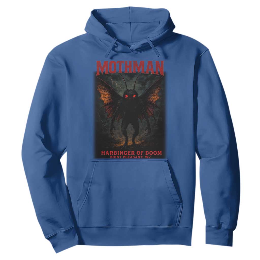 Mothman Hoodie Horror Harbinger of Doom Urban Myth Cryptid Creature TS10 Royal Blue Print Your Wear