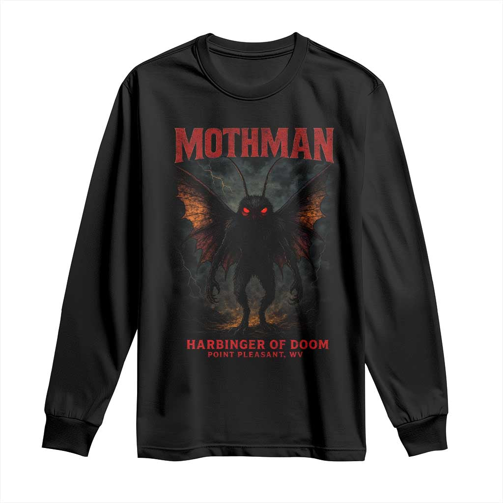 Mothman Long Sleeve Shirt Horror Harbinger of Doom Urban Myth Cryptid Creature TS10 Black Print Your Wear
