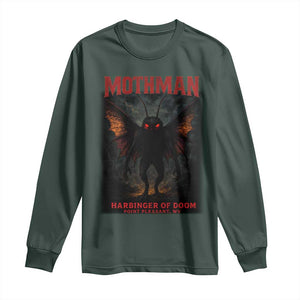 Mothman Long Sleeve Shirt Horror Harbinger of Doom Urban Myth Cryptid Creature TS10 Dark Forest Green Print Your Wear