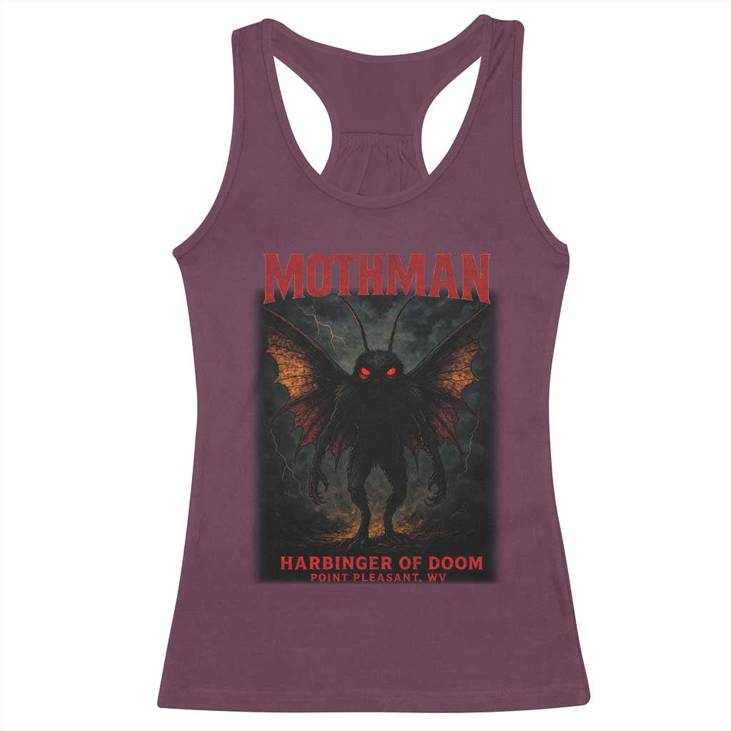 Mothman Racerback Tank Top Horror Harbinger of Doom Urban Myth Cryptid Creature TS10 Maroon Print Your Wear