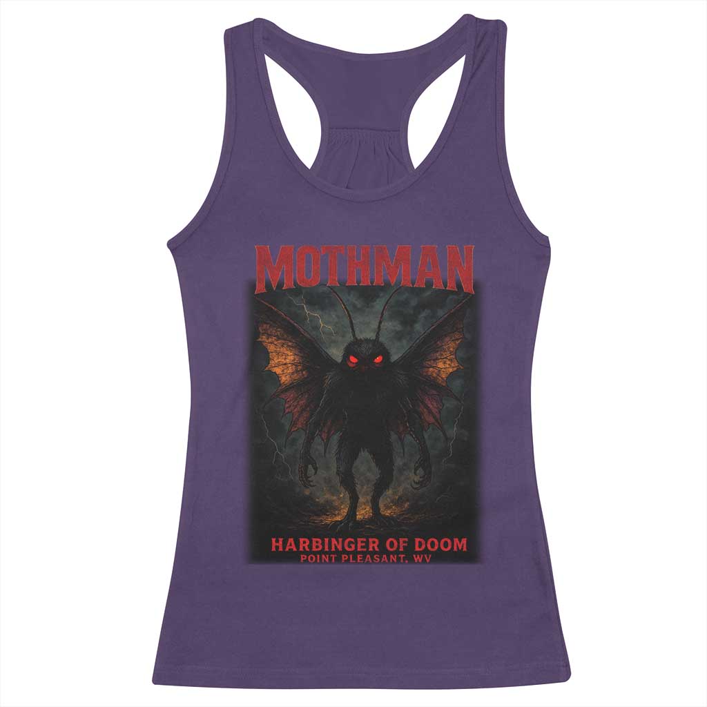Mothman Racerback Tank Top Horror Harbinger of Doom Urban Myth Cryptid Creature TS10 Purple Print Your Wear