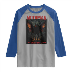 Mothman Raglan Shirt Horror Harbinger of Doom Urban Myth Cryptid Creature TS10 Sport Gray Royal Print Your Wear