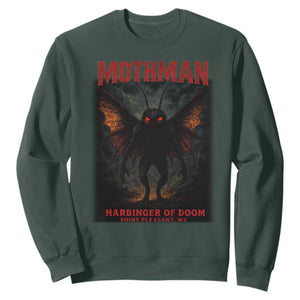 Mothman Sweatshirt Horror Harbinger of Doom Urban Myth Cryptid Creature TS10 Dark Forest Green Print Your Wear