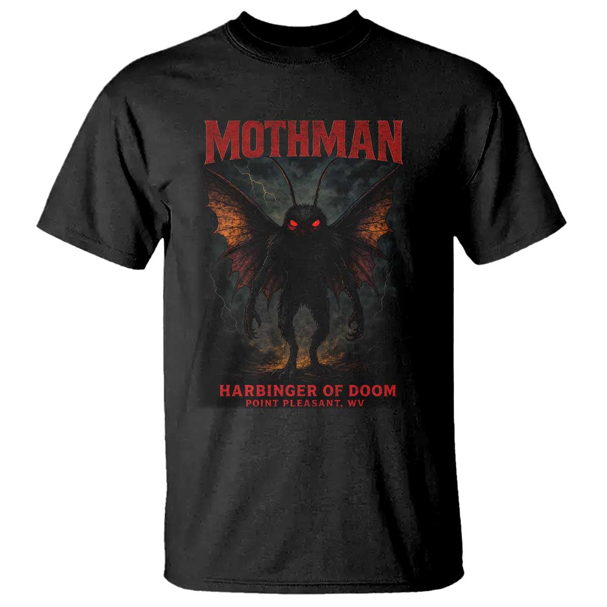 Mothman T Shirt Horror Harbinger of Doom Urban Myth Cryptid Creature TS10 Black Print Your Wear