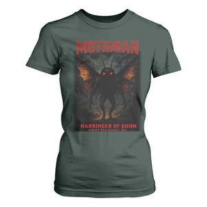 Mothman T Shirt For Women Horror Harbinger of Doom Urban Myth Cryptid Creature TS10 Dark Forest Green Print Your Wear