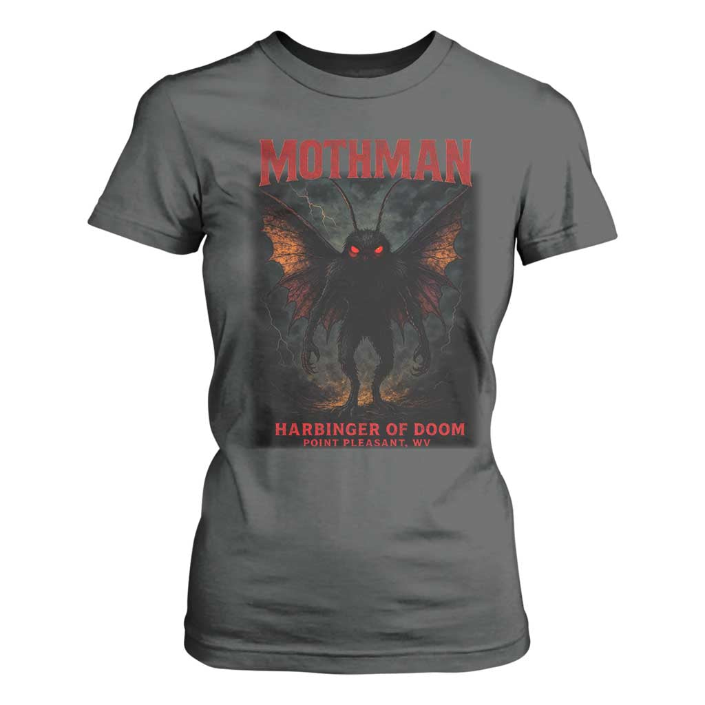 Mothman T Shirt For Women Horror Harbinger of Doom Urban Myth Cryptid Creature TS10 Dark Heather Print Your Wear