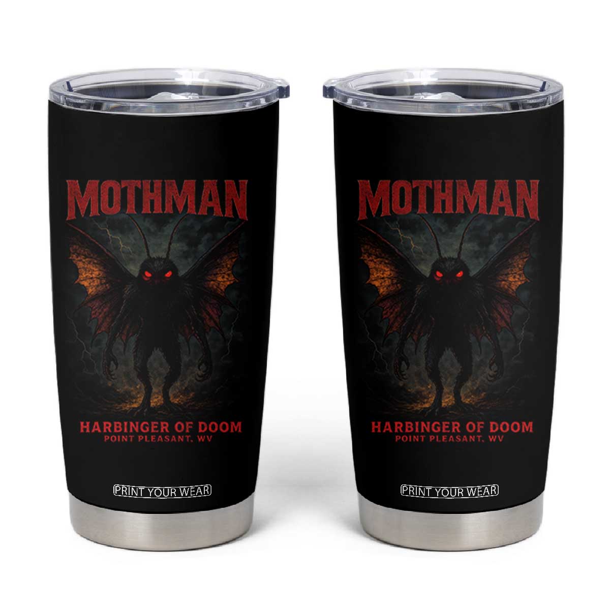 Mothman Tumbler Cup Horror Harbinger of Doom Urban Myth Cryptid Creature TS10 Black Print Your Wear
