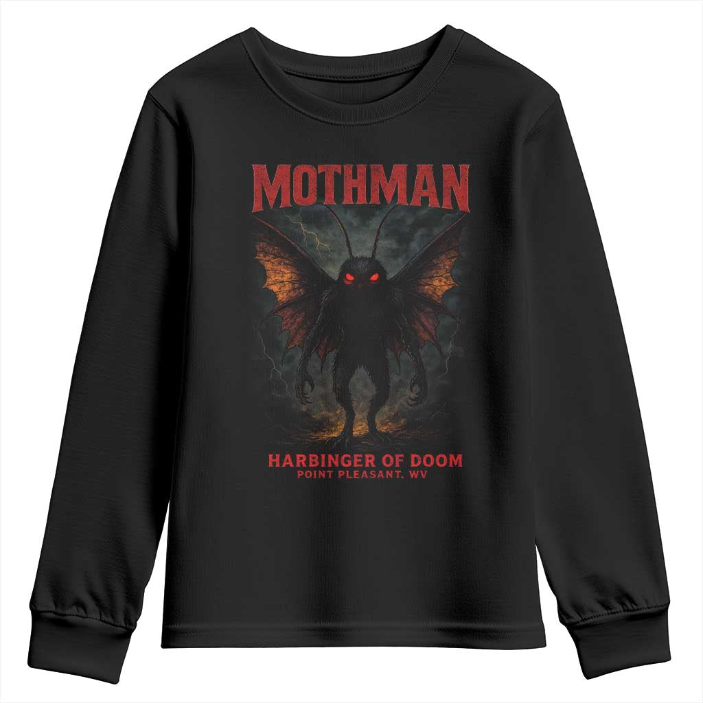 Mothman Youth Sweatshirt Horror Harbinger of Doom Urban Myth Cryptid Creature TS10 Black Print Your Wear