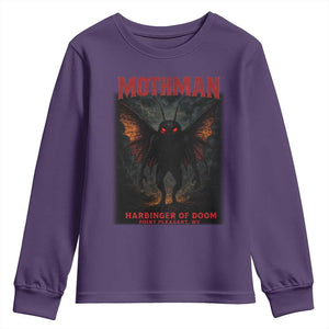 Mothman Youth Sweatshirt Horror Harbinger of Doom Urban Myth Cryptid Creature TS10 Purple Print Your Wear