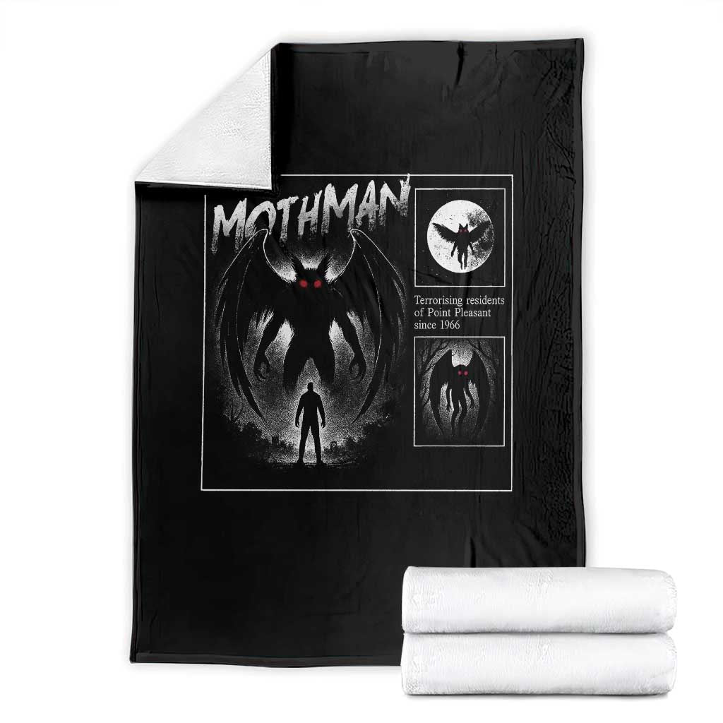 Mothman Throw Blanket Retro Horror Manga Urban Myth Cryptid Creature TS10 Black Print Your Wear