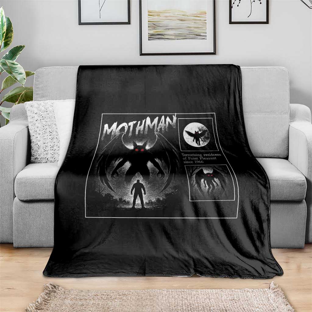 Mothman Throw Blanket Retro Horror Manga Urban Myth Cryptid Creature TS10 Print Your Wear