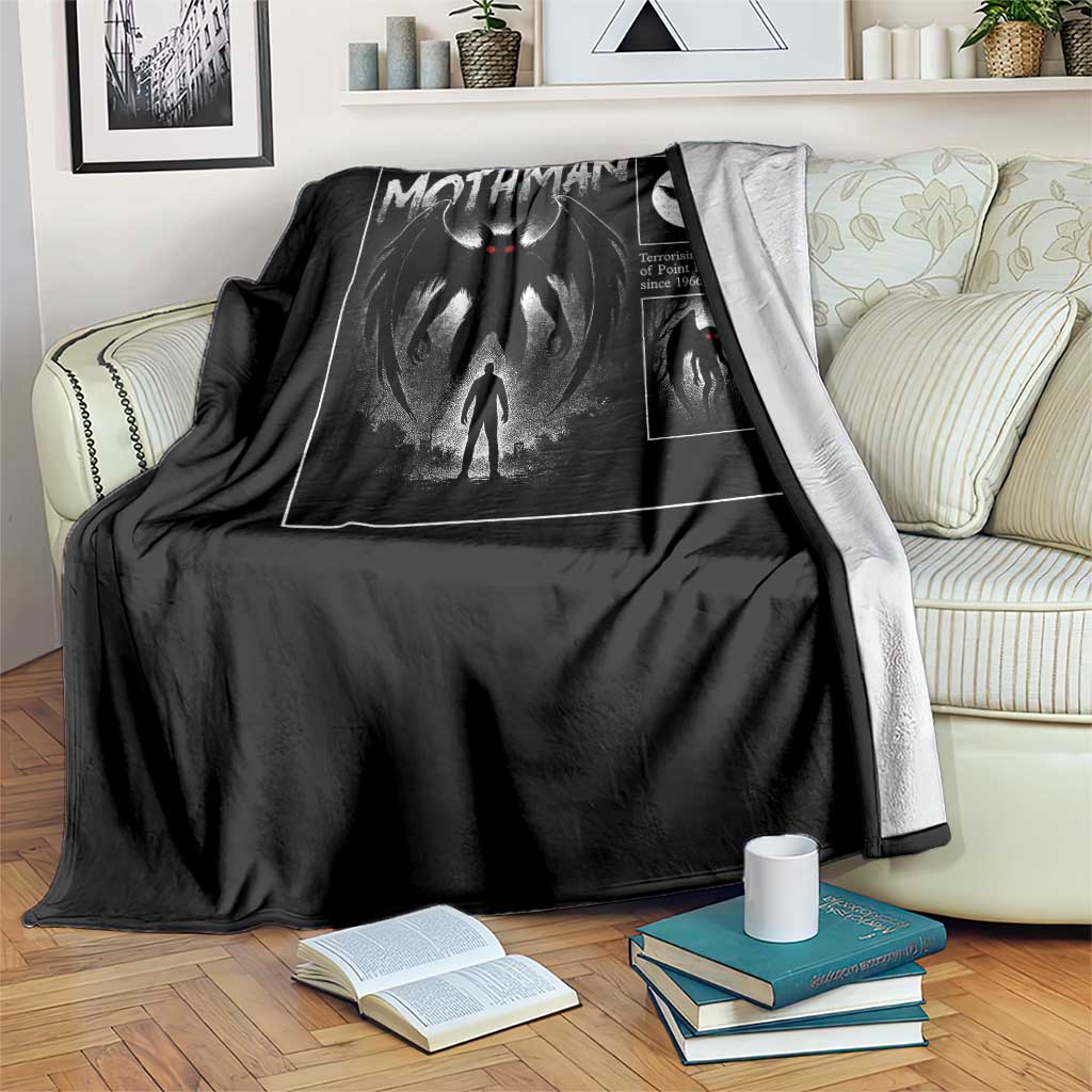 Mothman Throw Blanket Retro Horror Manga Urban Myth Cryptid Creature TS10 Print Your Wear