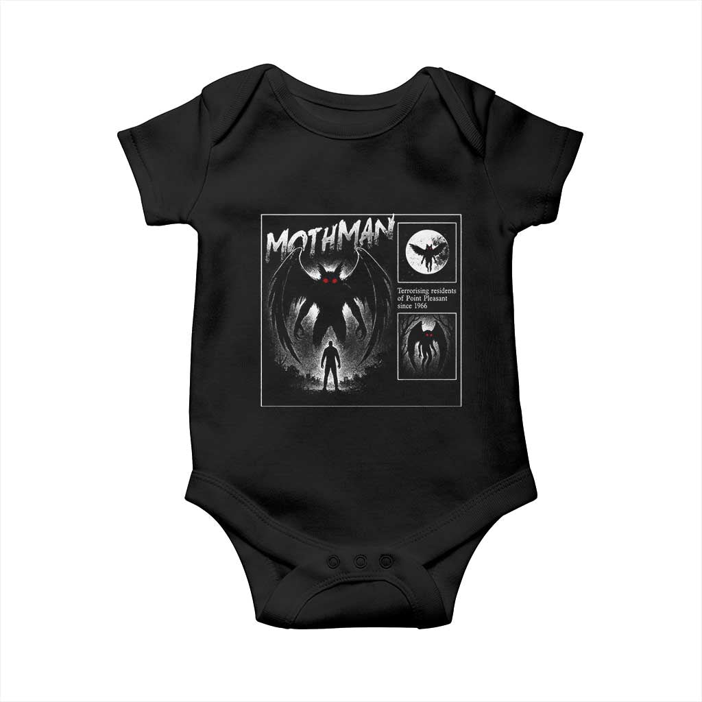 Mothman Baby Onesie Retro Horror Manga Urban Myth Cryptid Creature TS10 Black Print Your Wear