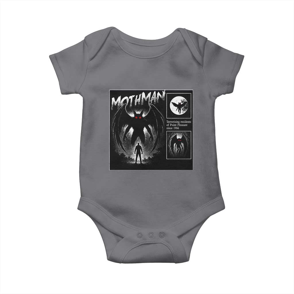 Mothman Baby Onesie Retro Horror Manga Urban Myth Cryptid Creature TS10 Charcoal Print Your Wear