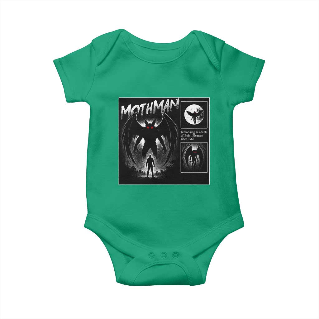Mothman Baby Onesie Retro Horror Manga Urban Myth Cryptid Creature TS10 Irish Green Print Your Wear