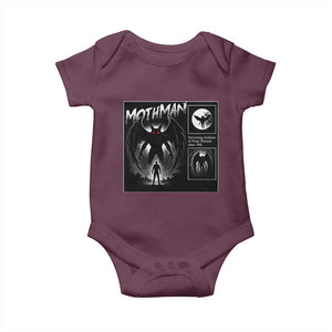 Mothman Baby Onesie Retro Horror Manga Urban Myth Cryptid Creature TS10 Maroon Print Your Wear
