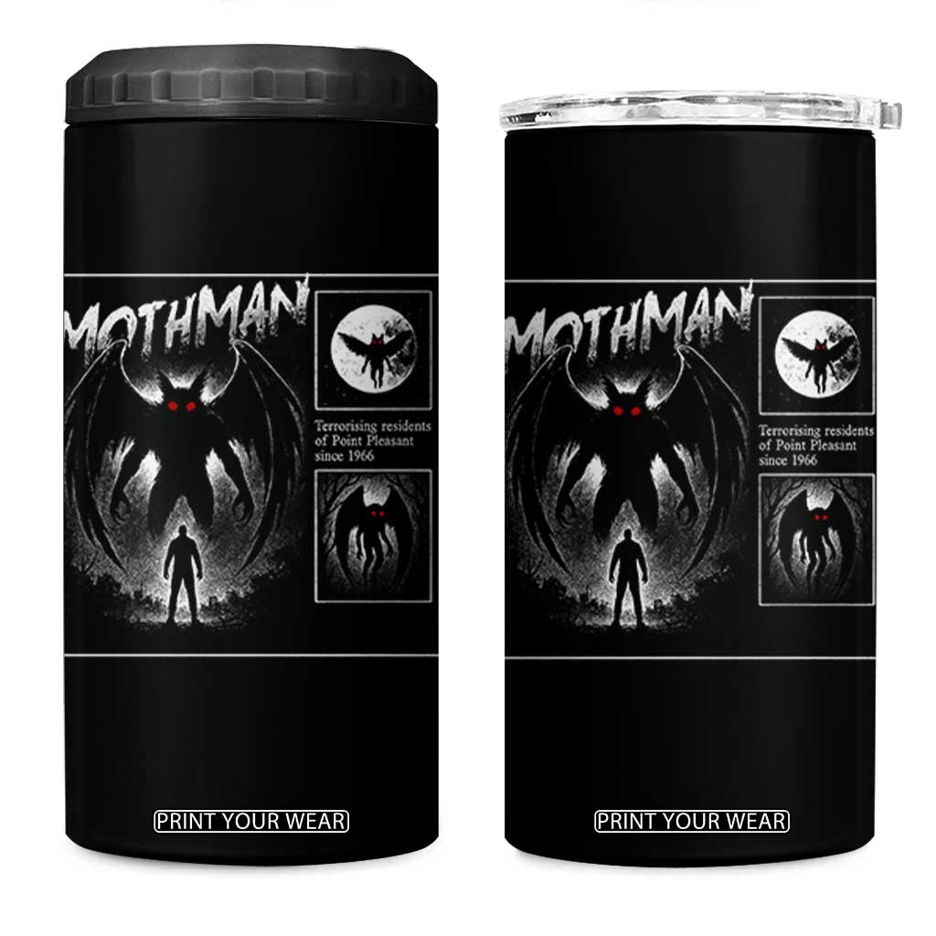Mothman 4 in 1 Can Cooler Tumbler Retro Horror Manga Urban Myth Cryptid Creature TS10 One Size: 16 oz Black Print Your Wear