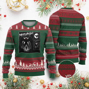 Mothman Ugly Christmas Sweater Retro Horror Manga Urban Myth Cryptid Creature TS10 Red Green Print Your Wear