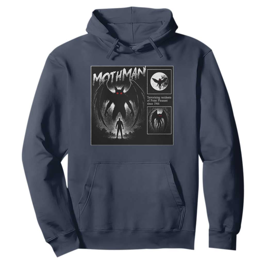 Mothman Hoodie Retro Horror Manga Urban Myth Cryptid Creature TS10 Navy Print Your Wear