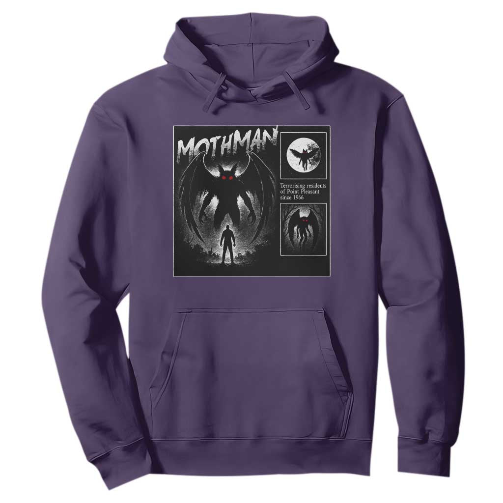Mothman Hoodie Retro Horror Manga Urban Myth Cryptid Creature TS10 Purple Print Your Wear