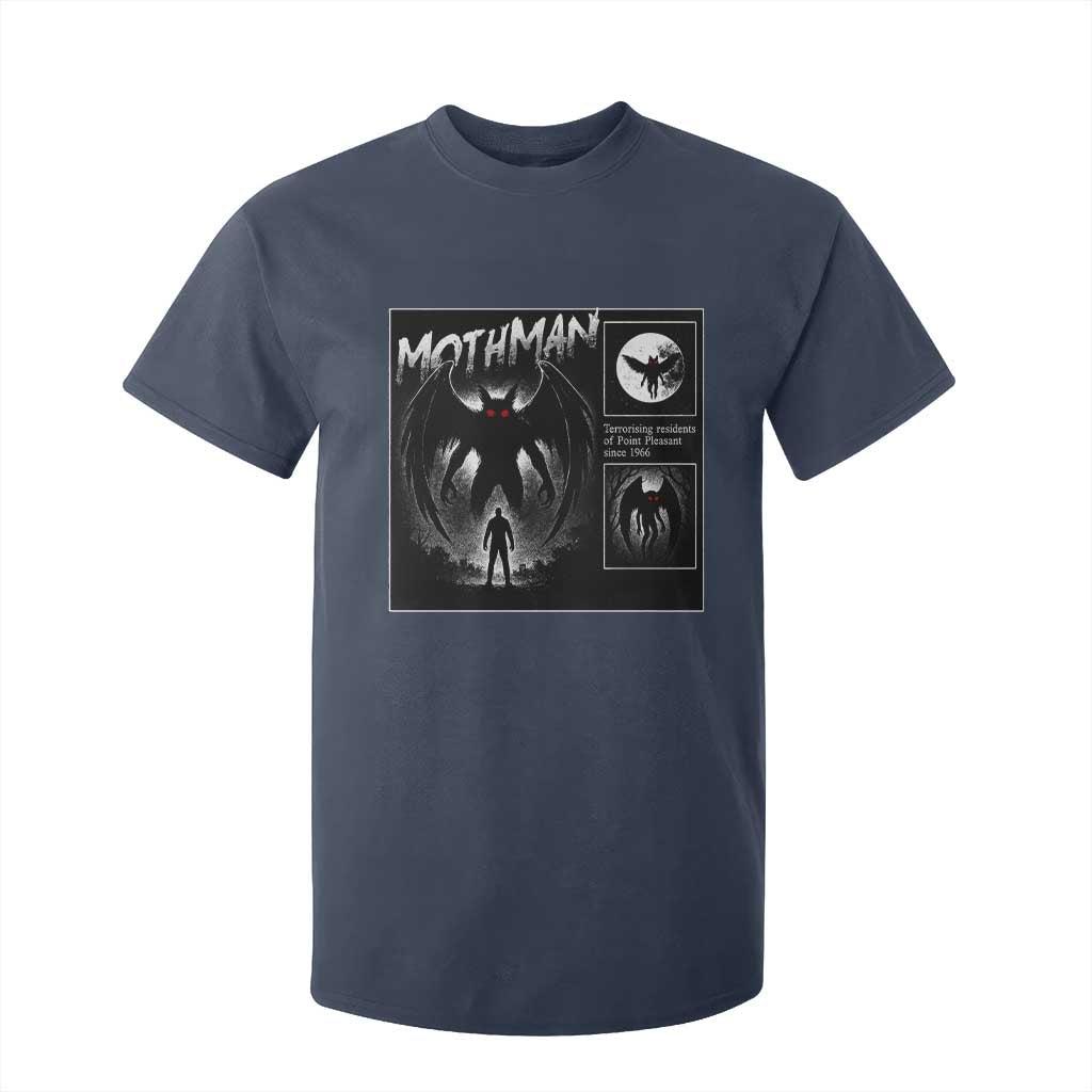 Mothman T Shirt For Kid Retro Horror Manga Urban Myth Cryptid Creature TS10 Navy Print Your Wear