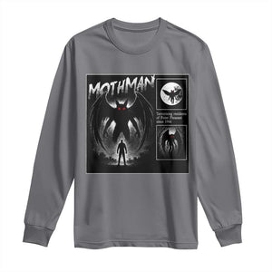 Mothman Long Sleeve Shirt Retro Horror Manga Urban Myth Cryptid Creature TS10 Charcoal Print Your Wear