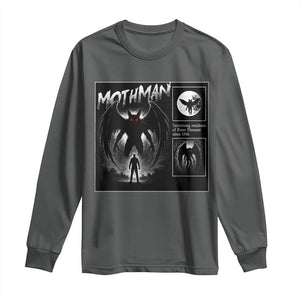 Mothman Long Sleeve Shirt Retro Horror Manga Urban Myth Cryptid Creature TS10 Dark Heather Print Your Wear