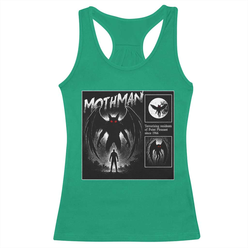 Mothman Racerback Tank Top Retro Horror Manga Urban Myth Cryptid Creature TS10 Irish Green Print Your Wear