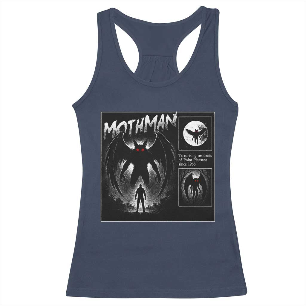 Mothman Racerback Tank Top Retro Horror Manga Urban Myth Cryptid Creature TS10 Navy Print Your Wear