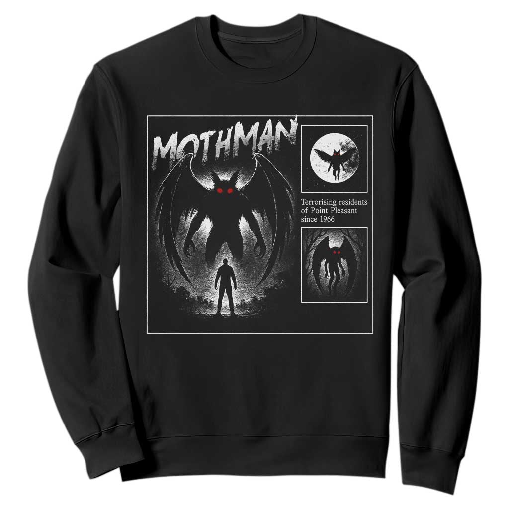 Mothman Sweatshirt Retro Horror Manga Urban Myth Cryptid Creature TS10 Black Print Your Wear