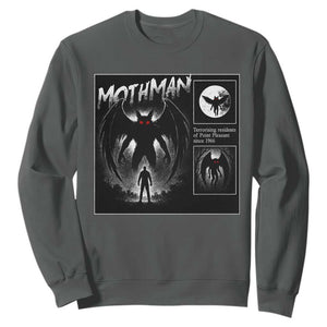 Mothman Sweatshirt Retro Horror Manga Urban Myth Cryptid Creature TS10 Dark Heather Print Your Wear