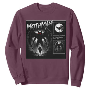 Mothman Sweatshirt Retro Horror Manga Urban Myth Cryptid Creature TS10 Maroon Print Your Wear