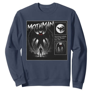 Mothman Sweatshirt Retro Horror Manga Urban Myth Cryptid Creature TS10 Navy Print Your Wear
