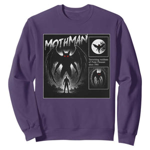 Mothman Sweatshirt Retro Horror Manga Urban Myth Cryptid Creature TS10 Purple Print Your Wear