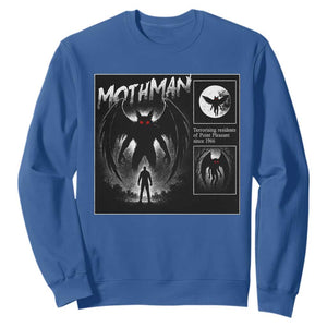 Mothman Sweatshirt Retro Horror Manga Urban Myth Cryptid Creature TS10 Royal Blue Print Your Wear