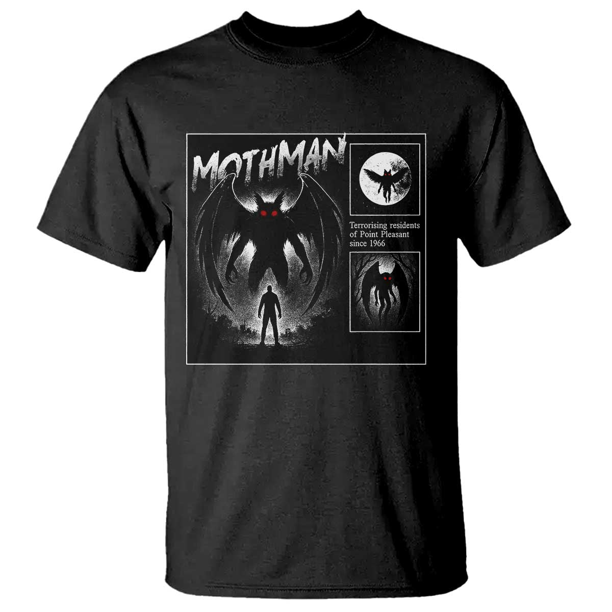 Mothman T Shirt Retro Horror Manga Urban Myth Cryptid Creature TS10 Black Print Your Wear